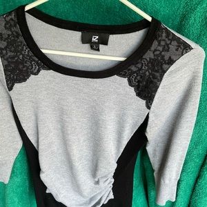 Gray and black sweater